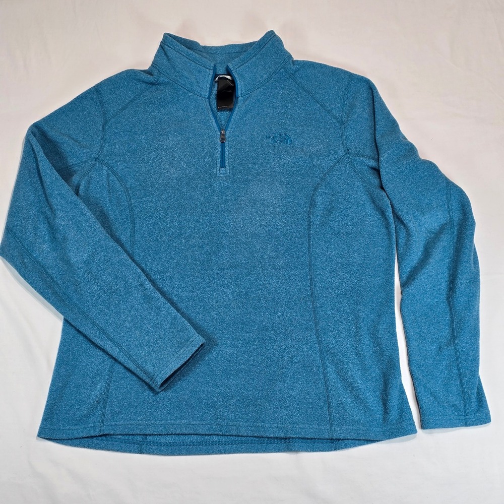 The North Face Womens XL Blue Heathered Quarter Zip Fleece Pullover KG 742113
